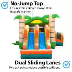 inflatable bounce house with slide kids dual lane tropical graphic3.jpg 1699729792 307 Bounce House